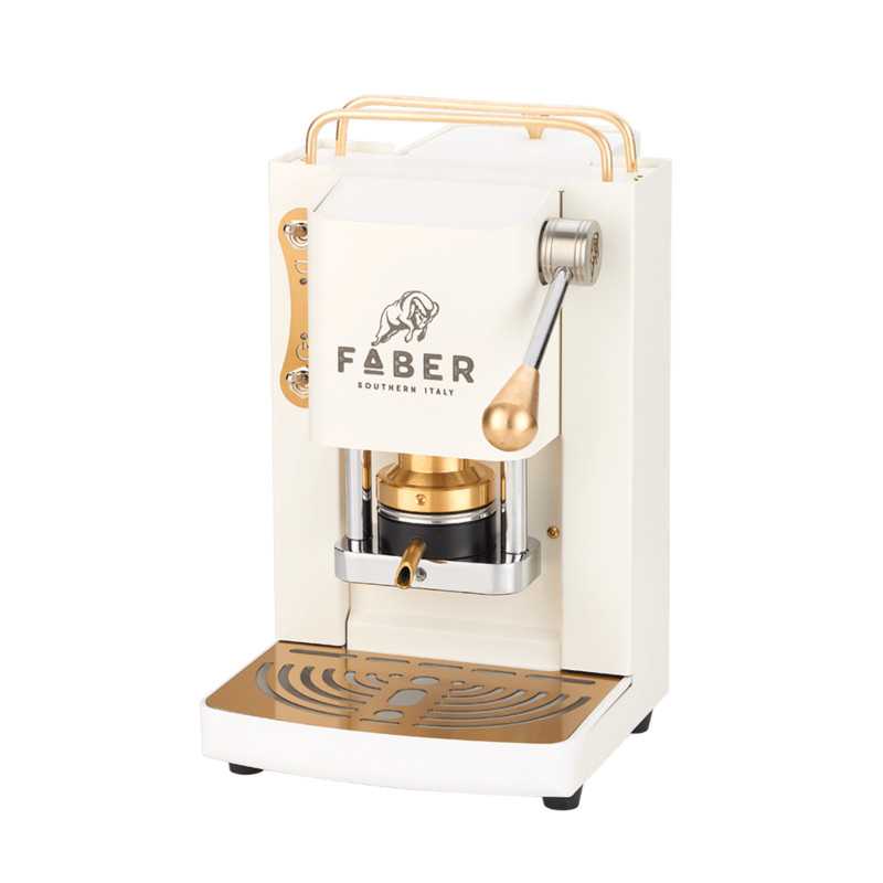 Máquina de café Mini Deluxe Branco puro- dourado Máquina de café Mini Deluxe Branco puro- dourado