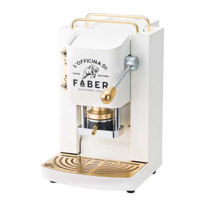 Máquina de café Pro Deluxe branco puro - Dourado Máquina de café Pro Deluxe branco puro - Dourado